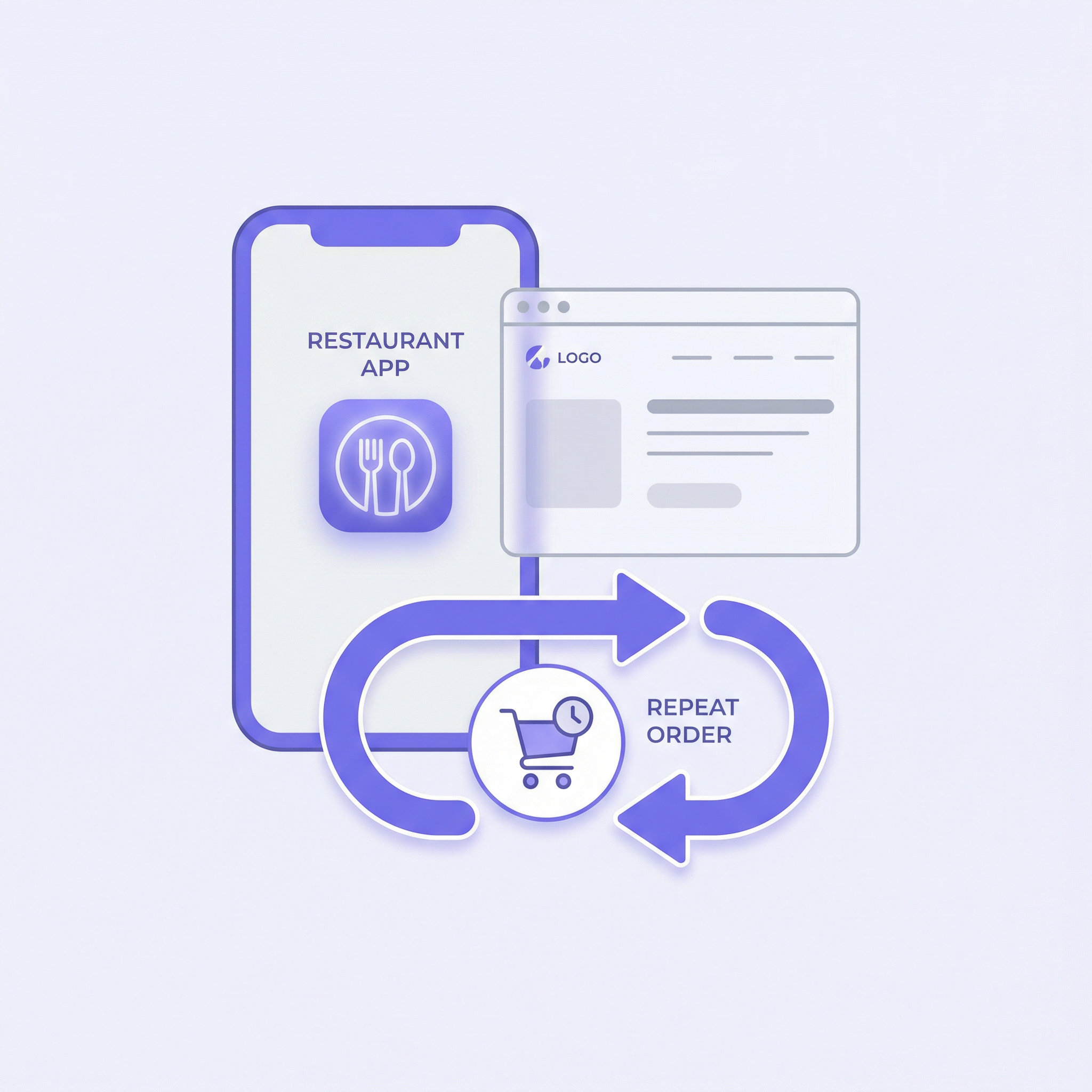 Your branded site and app — more repeat orders